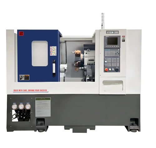 Slant Bed CNC Horizontal Lathe 6000r/Min X Axis Z Axis 8 6 4 Tool Post Stations