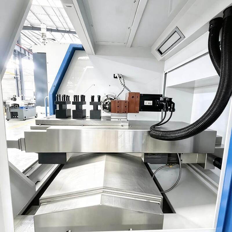 PT46 CNC Gang Tool Flat Bed Lathe with FANUC Control System for Precision Metal Turning and Machining